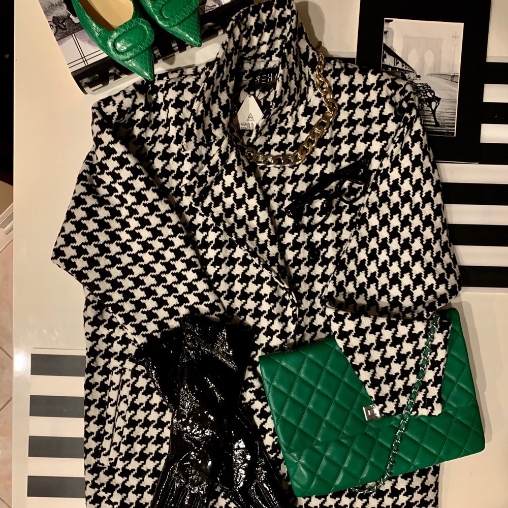 (New) Rehab Houndstooth Oversize Coat